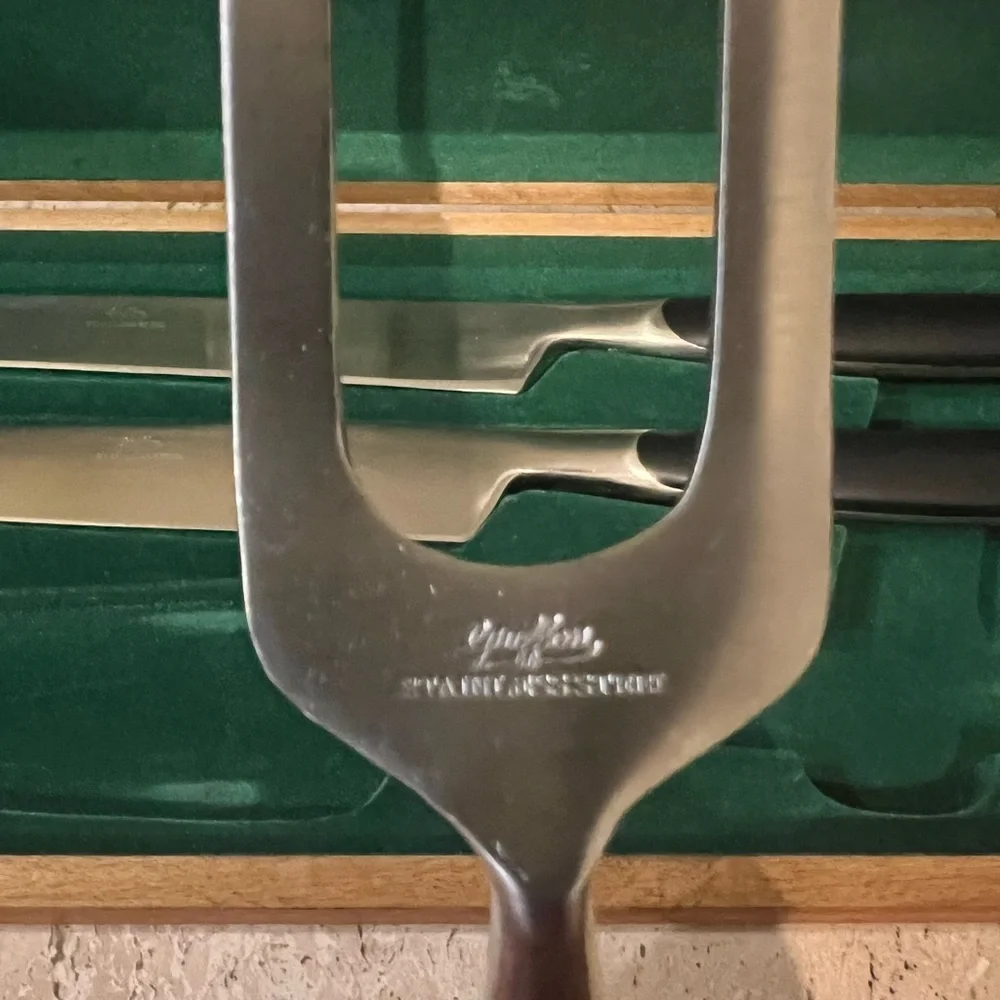 Griffon 3 Piece Vintage Made in Japan Stainless Steel Carving Set Never Used